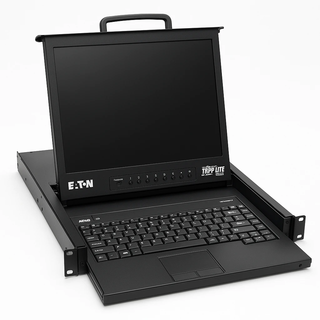 Eaton Tripp Lite Series 8-Port Rack Console KVM Switch w/19" LCD & 8 PS2/USB Cables 1U - Consola KVM con conmutador KVM - 8 puertos - 19" - montaje en bastidor - 1280 x 1024 @ 75 Hz - VGA - n