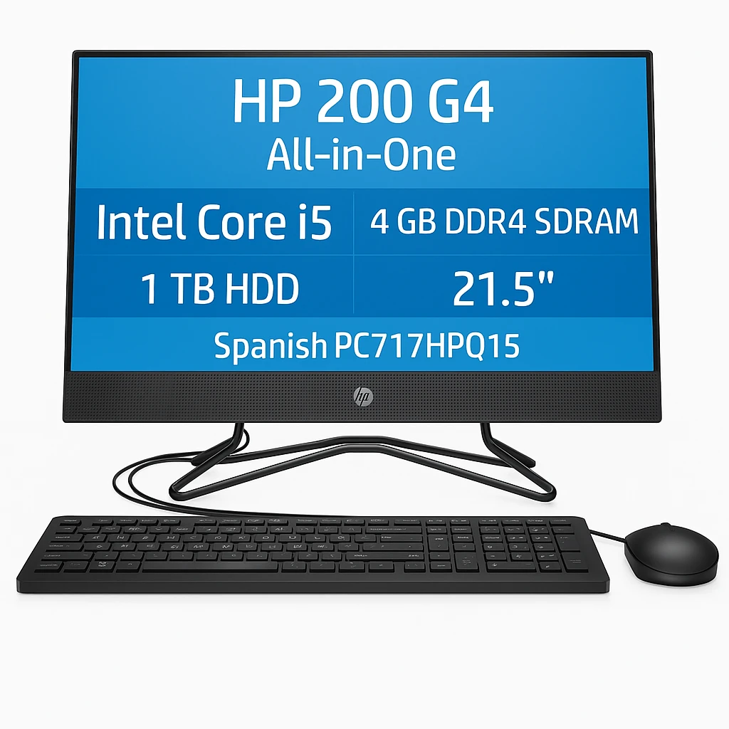 HP 200 G4 - All-in-one - Intel Core i5 I5-10210U - 4 GB DDR4 SDRAM - 1 TB HDD - 21.5" - Windows 10 Home - Spanish