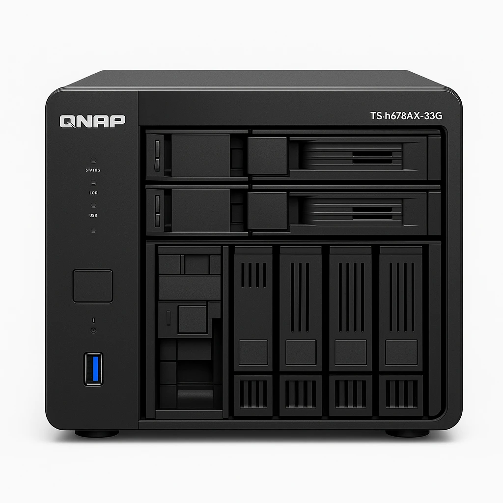 QNAP TS-H973AX-32G - Servidor NAS - 9 compartimentos - SATA 6Gb/s - RAID RAID 0, 1, 5, 6, 10, 50, JBOD, 60, RAID TP - RAM 32 GB - 2.5 Gigabit Ethernet / 10 Gigabit Ethernet - iSCSI soporta