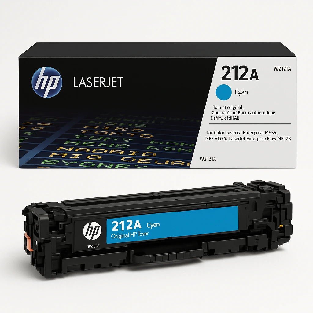 HP 212A - Cián - original - LaserJet - cartucho de tóner (W2121A) - para Color LaserJet Enterprise M555, MFP M578; LaserJet Enterprise Flow MFP M578