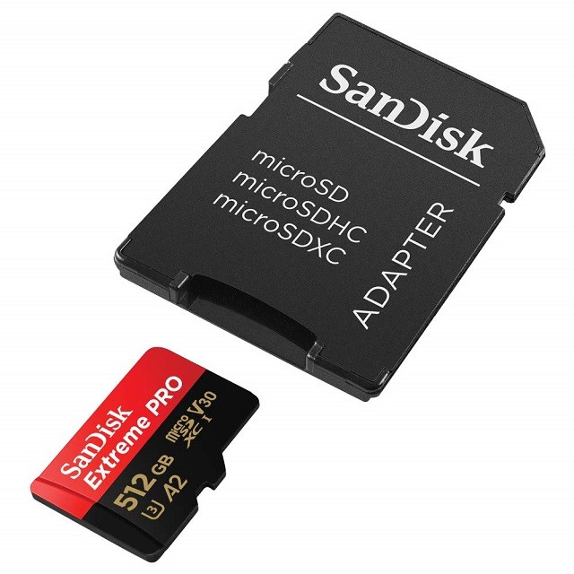 SanDisk Extreme Pro - Tarjeta de memoria flash - 512 GB - A2 / Video Class V30 / UHS-I U3 / Class10 - microSDXC UHS-I