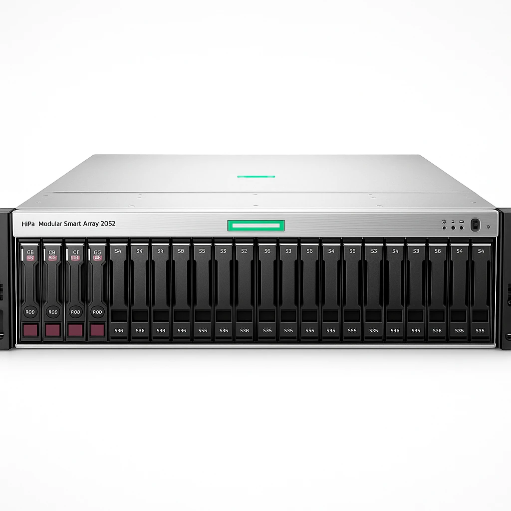 HPE Modular Smart Array 2062 10GbE iSCSI SFF Storage - 6th Generation - orden unidad de disco duro - 3.84 TB - 24 compartimentos (SAS-3) - SSD 1.92 TB x 2 - iSCSI (10 GbE) (externo) - montaje
