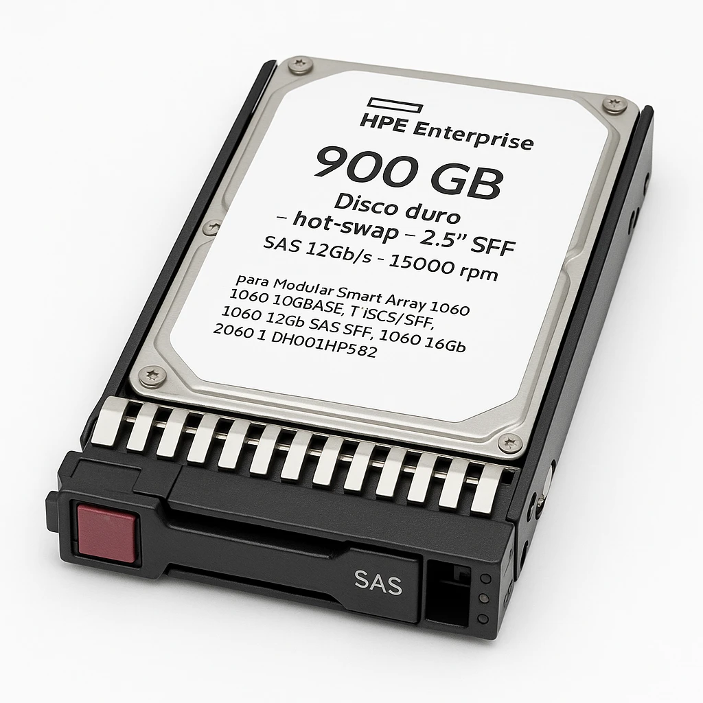 HPE Enterprise - Disco duro - 900 GB - hot-swap - 2.5" SFF - SAS 12Gb/s - 15000 rpm - para Modular Smart Array 1060 10GBASE-T iSCSI SFF, 1060 12Gb SAS SFF, 1060 16Gb Fibre Channel SFF, 2060 1