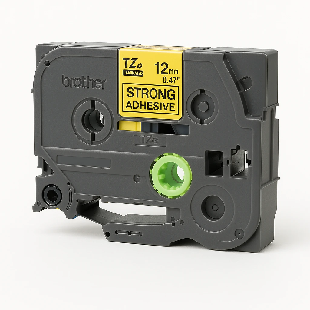 Brother TZe-S631 - Adhesivo extrarresistente - negro sobre amarillo - rollo (1,2 cm x 8 m) 1 cinta(s) tipo laminado - para Brother PT-D210, D600, H110; P-Touch PT-1005, 1880, E310, E800; P-To