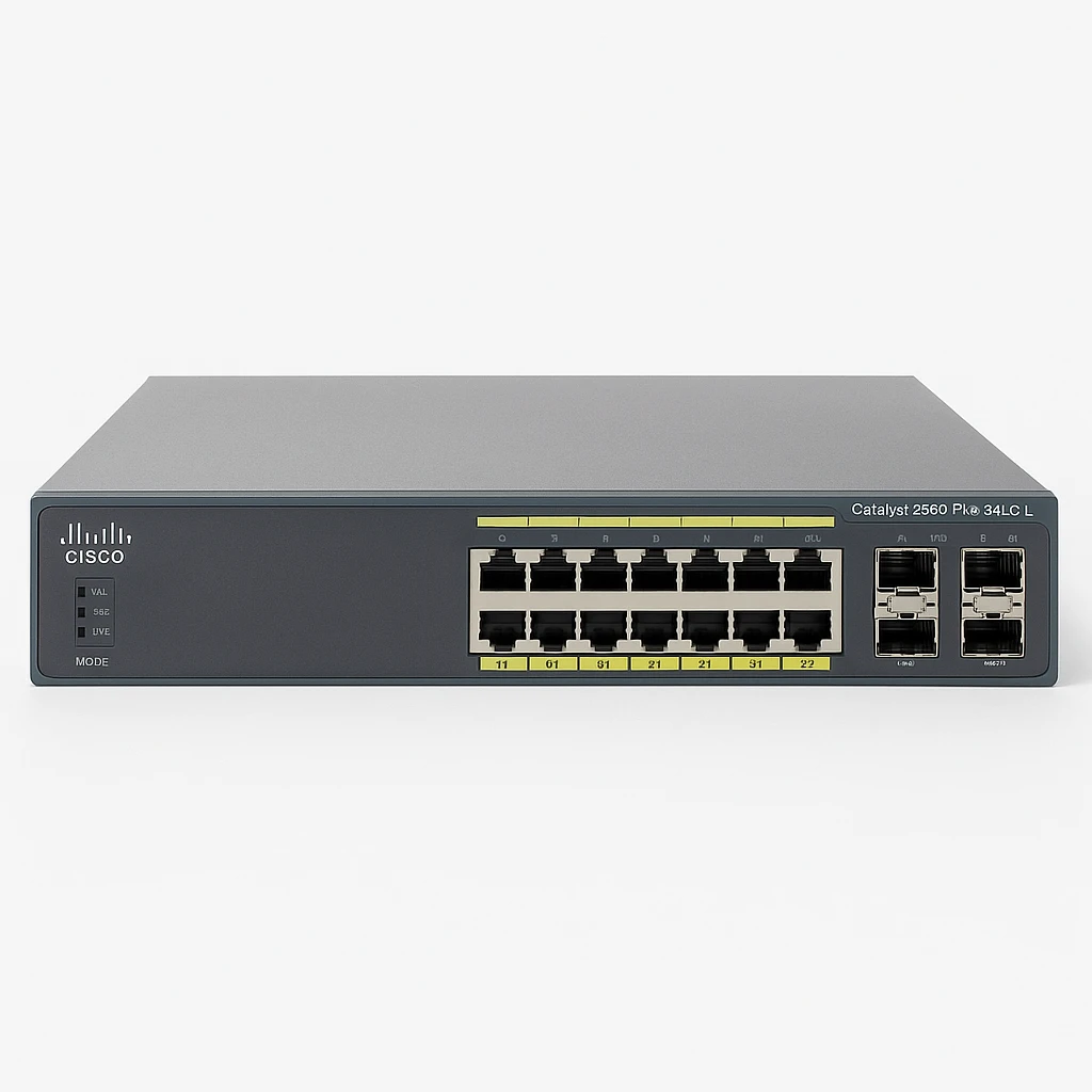 Cisco Catalyst 2960-Plus 24LC-L - Conmutador - Gestionado - 16 x 10/100 + 8 x 10/100 (PoE) + 2 x Gigabit SFP combinado - montaje en rack - PoE (123 W)