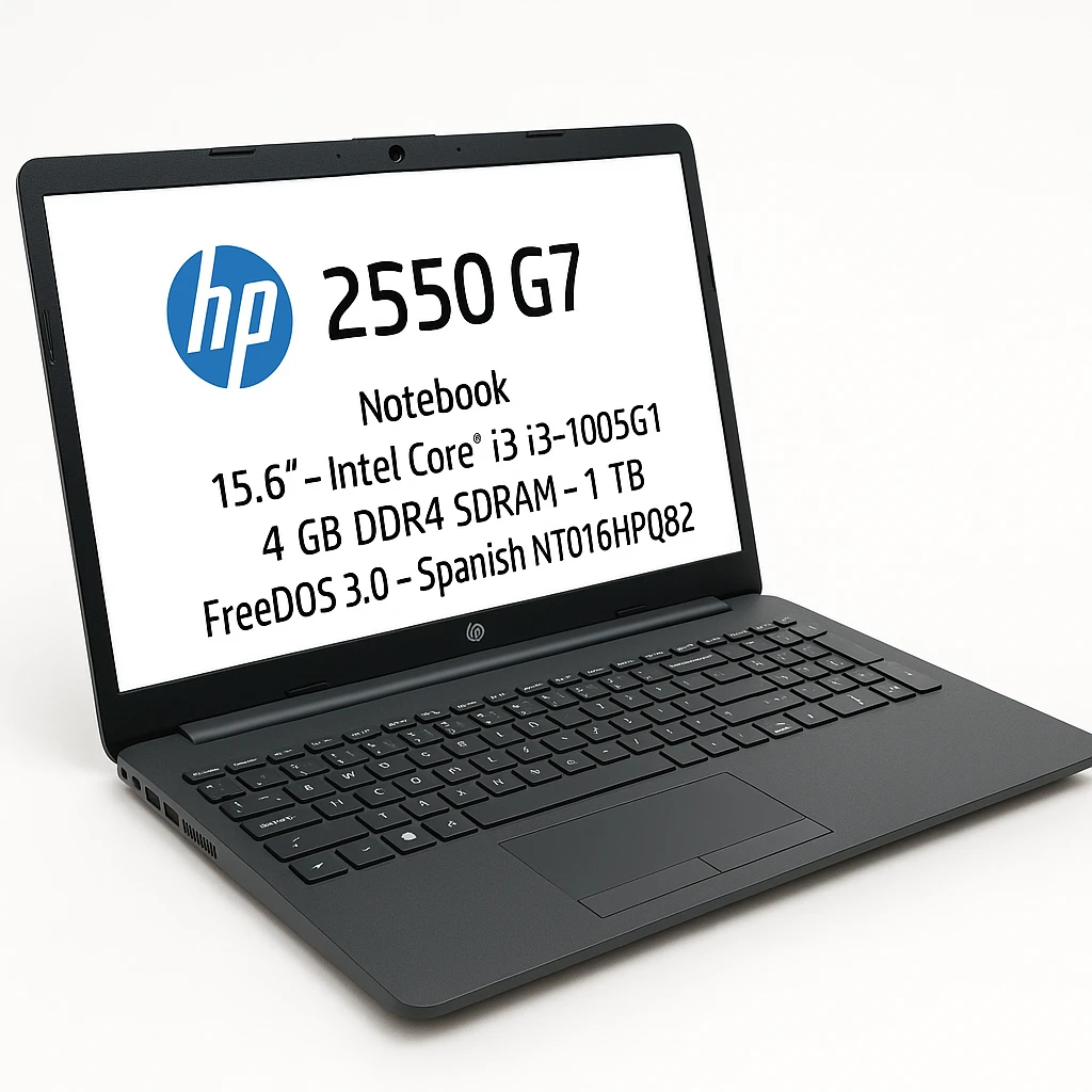 HP 250 G7 - Notebook - 15.6" - Intel Core i3 I3-1005G1 - 4 GB DDR4 SDRAM - 1 TB - FreeDOS 3.0 - Spanish