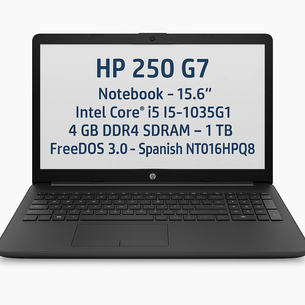 HP 250 G7 - Notebook - 15.6" - Intel Core i5 I5-1035G1 - 4 GB DDR4 SDRAM - 1 TB - FreeDOS 3.0 - Spanish