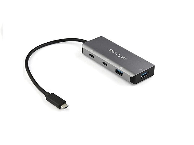 StarTech.com Adaptador Hub USB-C de 4 Puertos 2x USB-A & 2x USBB-C - Cable Anfitrión Integrado con 25cm de Extensión - 10Gbps (HB31C2A2CB) - Hub - 2 x USB-C + 2 x USB 3.1 Gen 2 - sobremesa - 