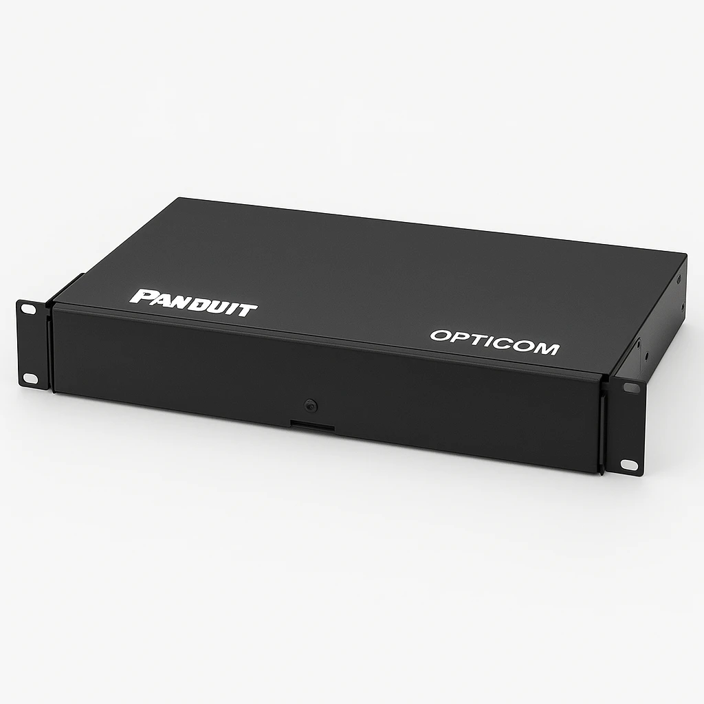 Panduit Opticom Rack Mount Fiber Trays - Caja de empalmes de fibra óptica - negro - 1U - 19"