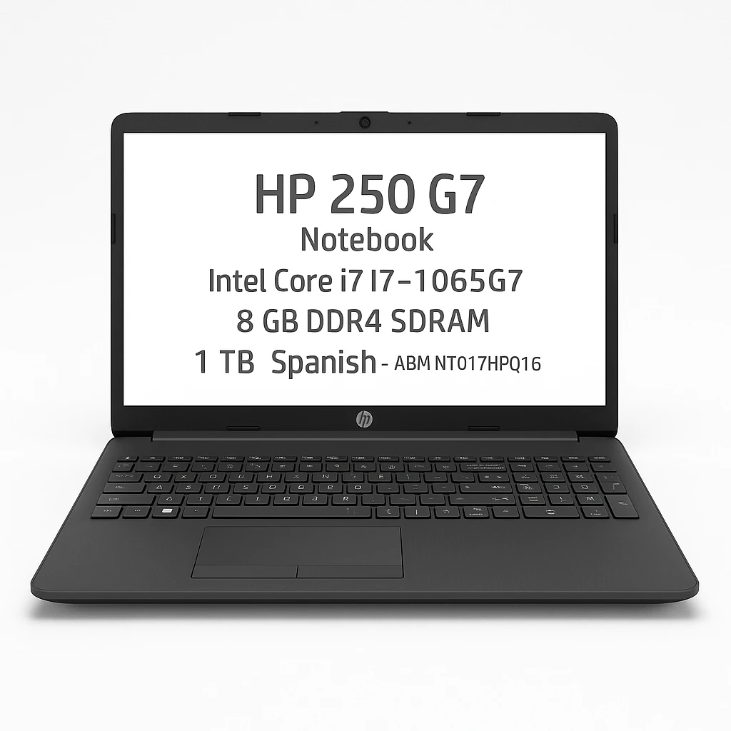 HP 250 G7 - Notebook - 15.6" - Intel Core i7 I7-1065G7 - 8 GB DDR4 SDRAM - 1 TB - Windows 10 Pro - Spanish - ABM