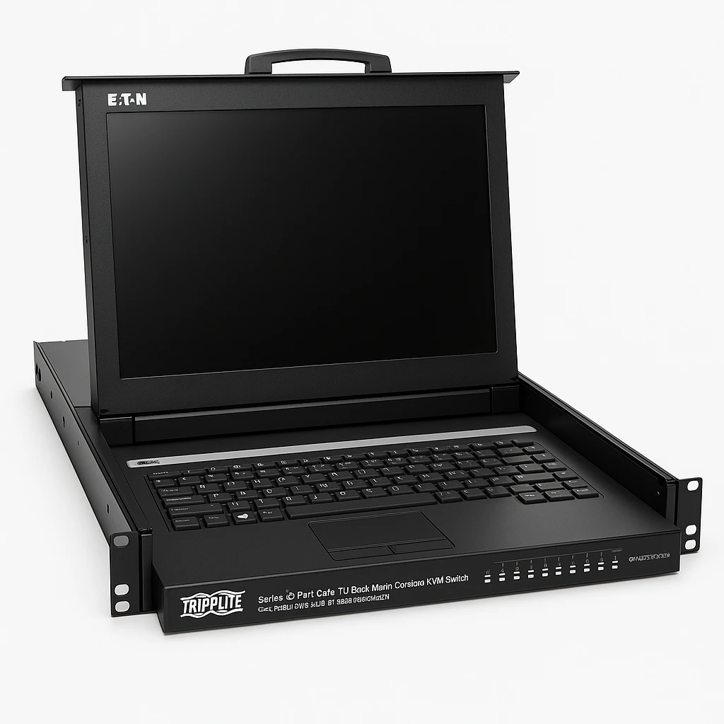 Eaton Tripp Lite Series 16-Port Cat5 1U Rack-Mount Console KVM Switch, 2+1 Users, 19 in. LCD, IP Remote Access - Consola KVM con conmutador KVM - 16 puertos - PS/2, USB - 19" - montaje en bas
