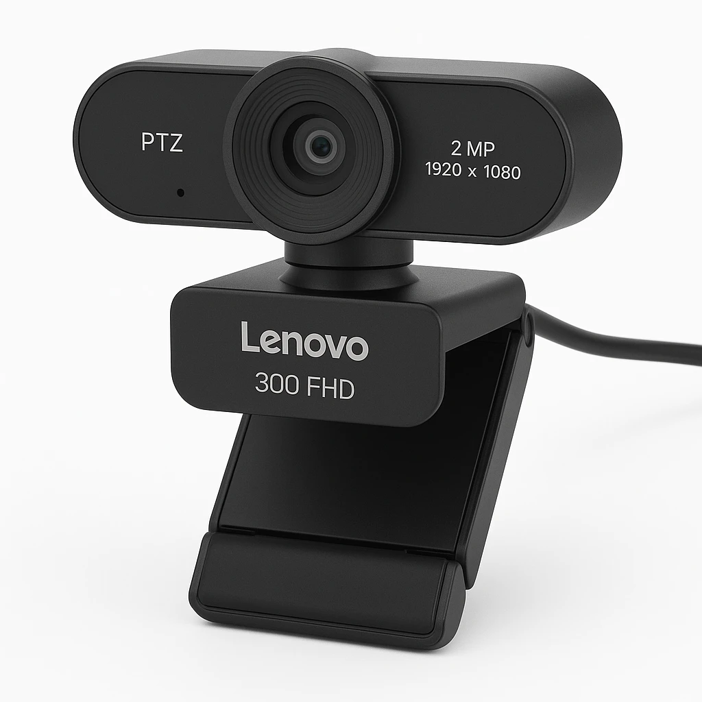 Lenovo 300 FHD - Webcam - PTZ - color - 2 MP - 1920 x 1080 - 1080p - audio - USB 2.0 - MJPEG, YUY2