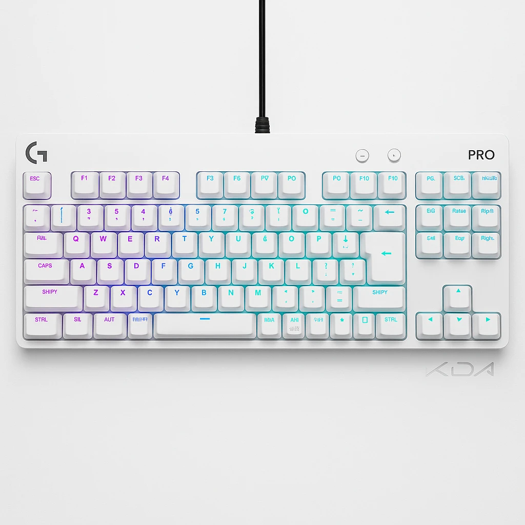 Logitech G PRO K/DA Gaming Keyboard - Teclado - retroiluminación - USB - interruptor: GX Blue Clicky - blanco
