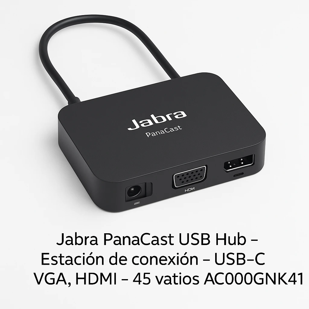 Jabra PanaCast USB Hub - Estación de conexión - USB-C - VGA, HDMI - 45 vatios