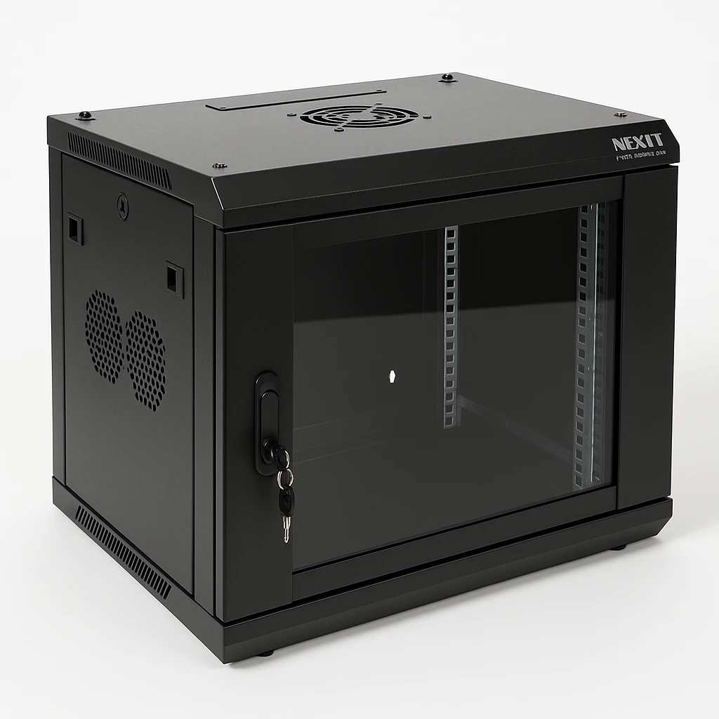 Nexxt Solutions - Rack armario - instalable en pared - RAL 9005, negro barniz - 6U - 19"