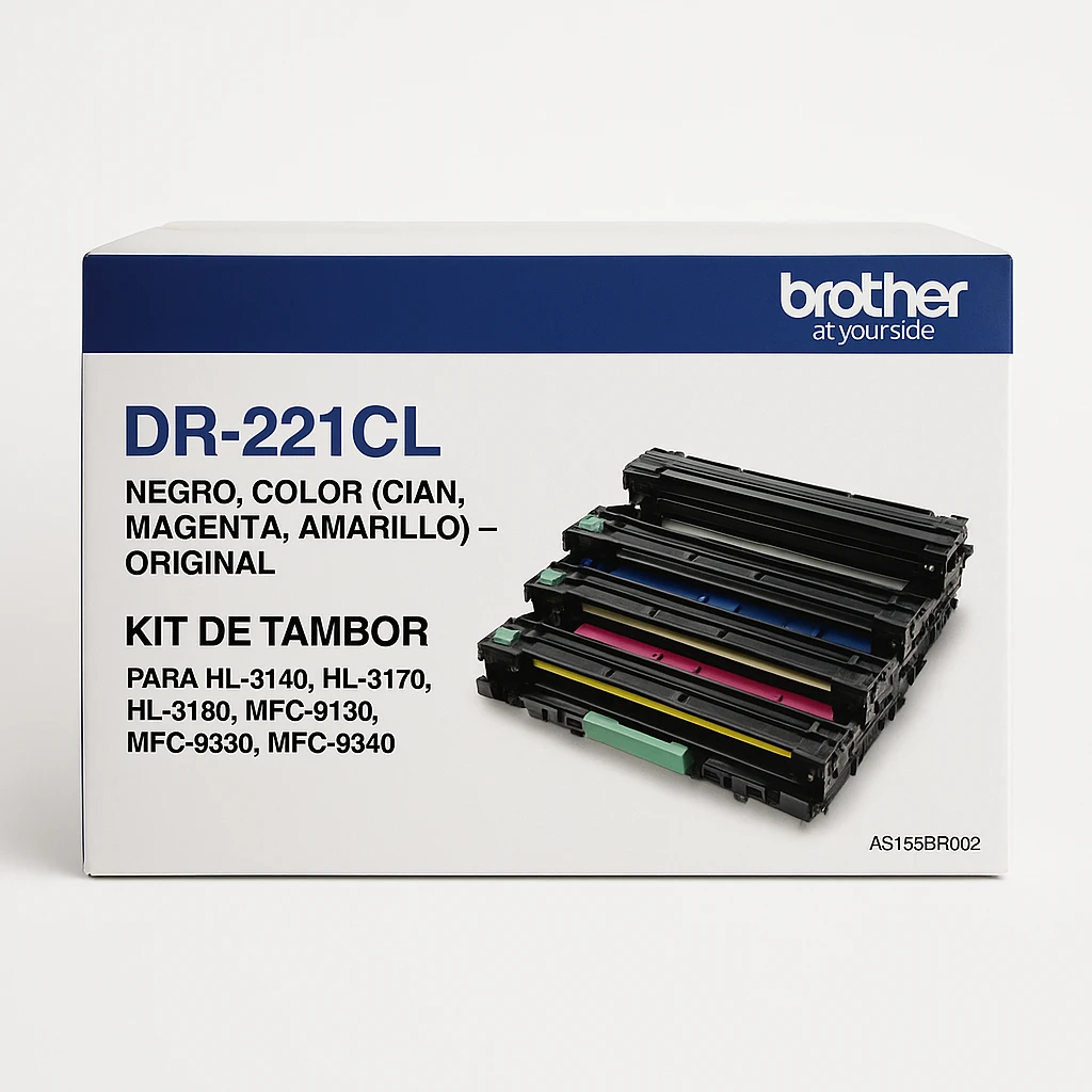 Brother DR221CL - Negro, color (cian, magenta, amarillo) - original - kit de tambor - para Brother HL-3140, HL-3170, HL-3180, MFC-9130, MFC-9330, MFC-9340