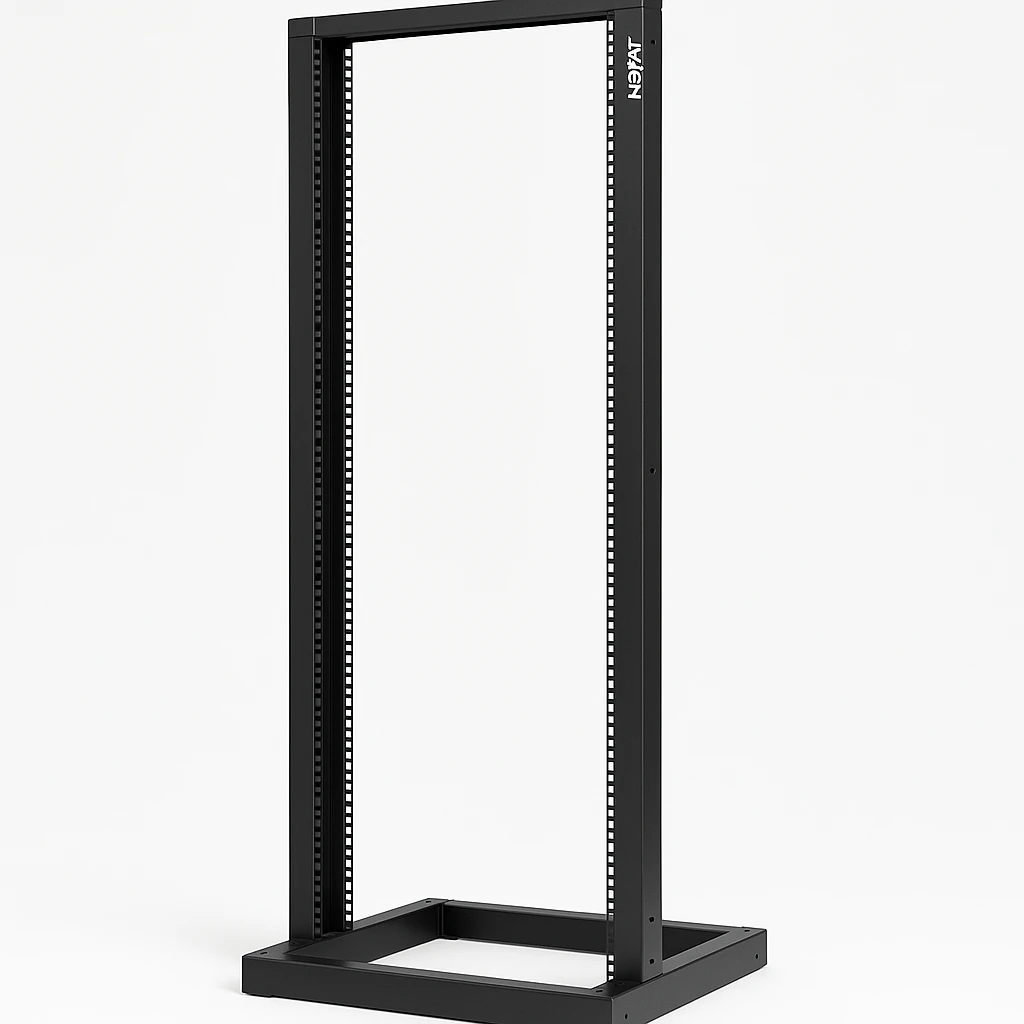 Nexxt Solutions - Rack marco abierto - 2 postes - instalable en el suelo - RAL 9005, negro barniz - 25U - 19"