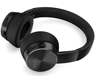 Lenovo Yoga - Auriculares con diadema con micro - tamaño completo - Bluetooth - inalámbrico - cancelación de sonido activo - negro sombra