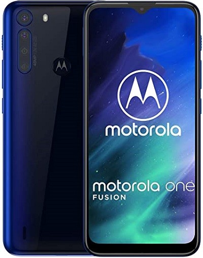 Motorola One Fusion - 4G smartphone - RAM 4 GB / Memoria interna 128 GB - 6.5" - 4x x cámaras traseras 48 MP, 8 MP, 5 MP, 2 MP - front camera 8 MP - azul