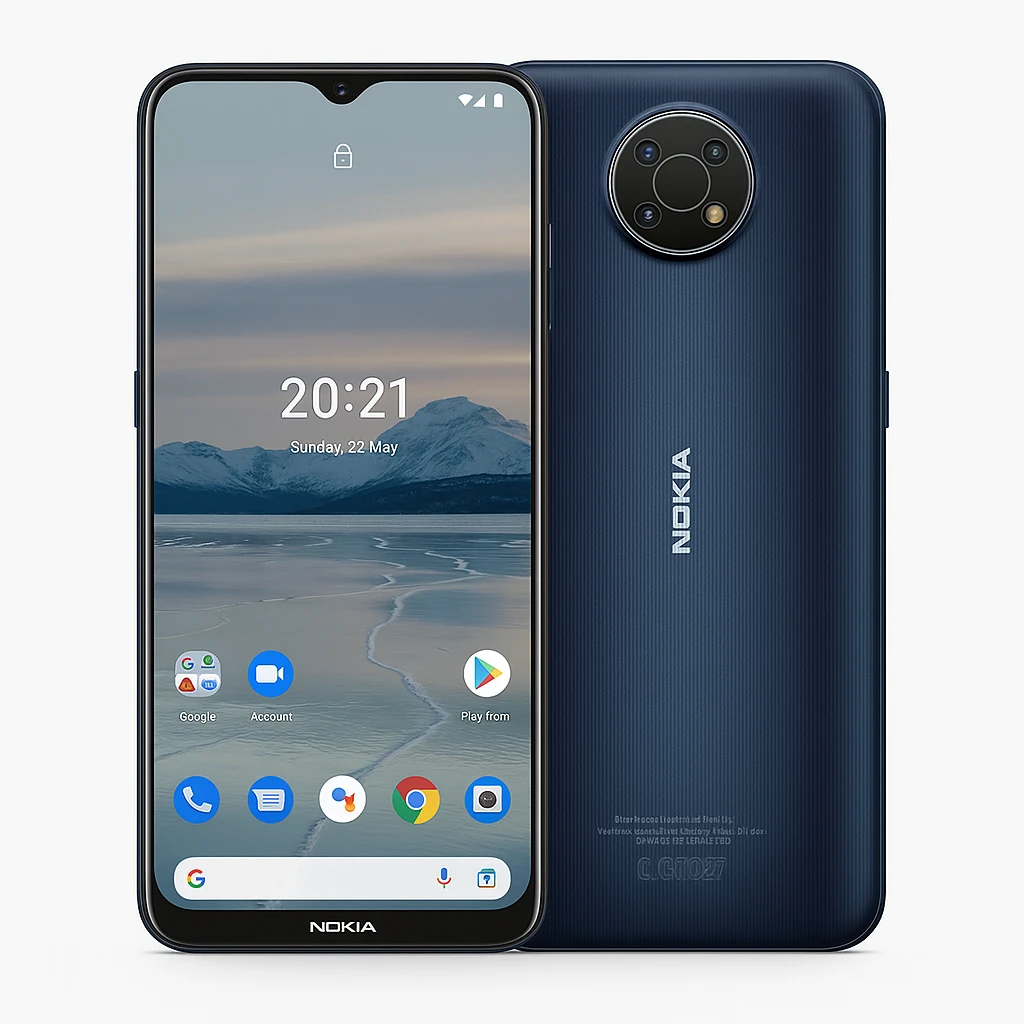 Nokia G20 - 4G smartphone - RAM 4 GB / Memoria interna 128 GB - microSD slot - pantalla LCD - 6.5" - 1600 x 720 píxeles - 4x x cámaras traseras 48 MP, 5 MP, 2 MP, 2 MP - front camera 8 MP - a