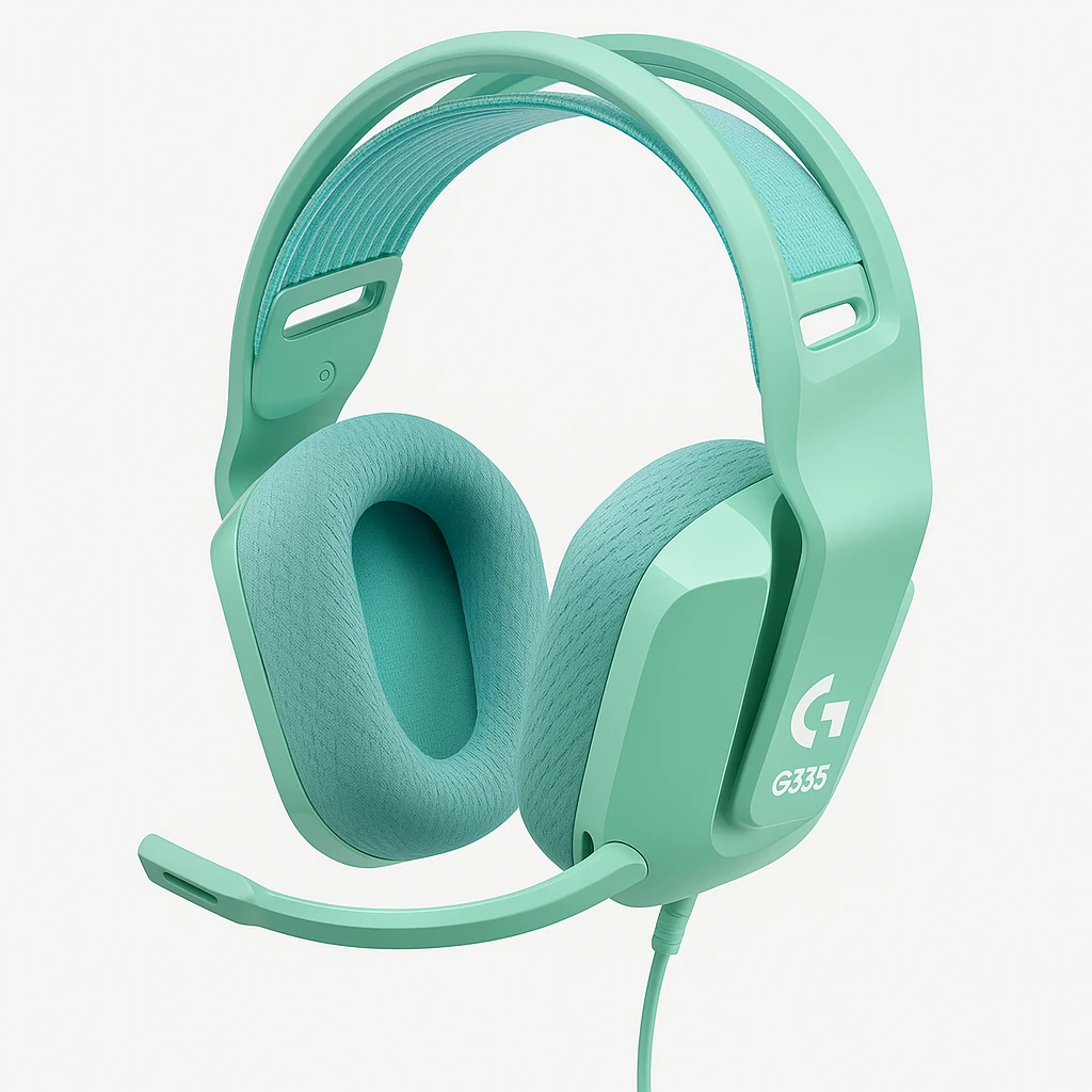 Logitech G G335 Wired Gaming Headset - Auricular - tamaño completo - cableado - conector de 3,5 mm - menta - certificado Discord