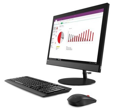 Lenovo V130-20IGM AIO 10RX - Todo en uno con soporte de monitor - Celeron J4025 / hasta 2.9 GHz - RAM 8 GB - HDD 500 GB - grabadora de DVD - UHD Graphics 600 - Gigabit Ethernet - Win 10 Home 