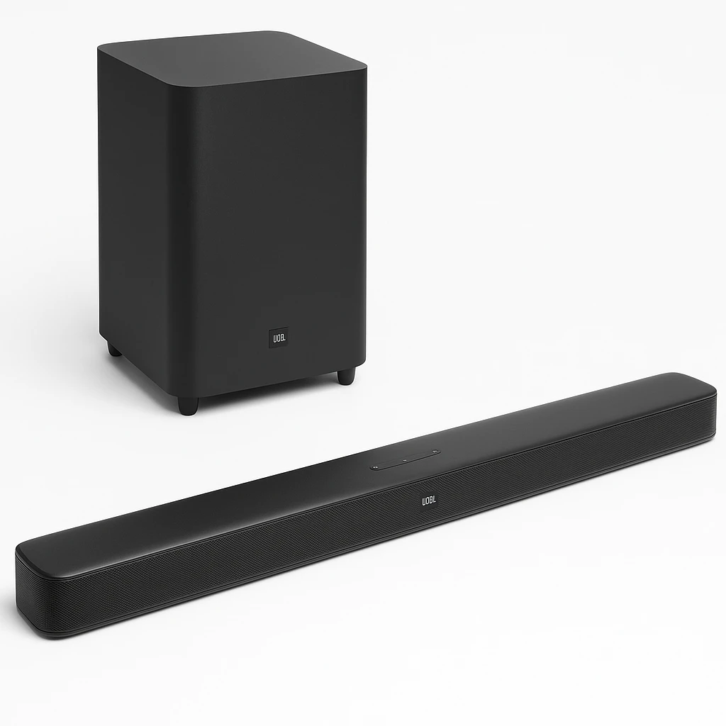 JBL Bar 500 - Sistema de barra de sonido - para teatro en casa - canal 5.1 - inalámbrico - Bluetooth, Wi-Fi 6 - controlado por aplicación - negro