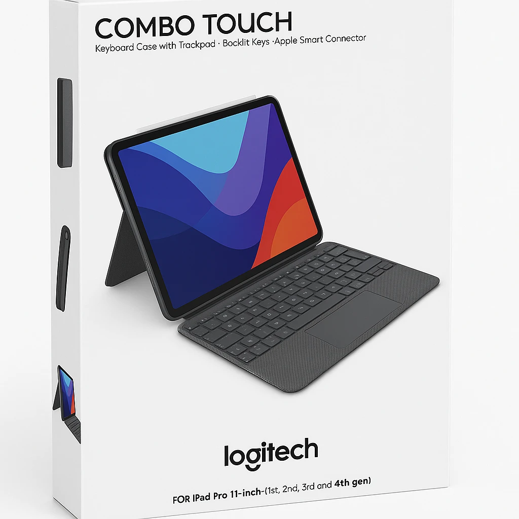 Logitech Combo Touch for iPad Pro 11-inch (1st, 2nd, 3rd and 4th gen) - Caja de teclado y folio - con panel táctil - luz trasera - Apple Smart connector - gris Oxford - para Apple iPad Pro de