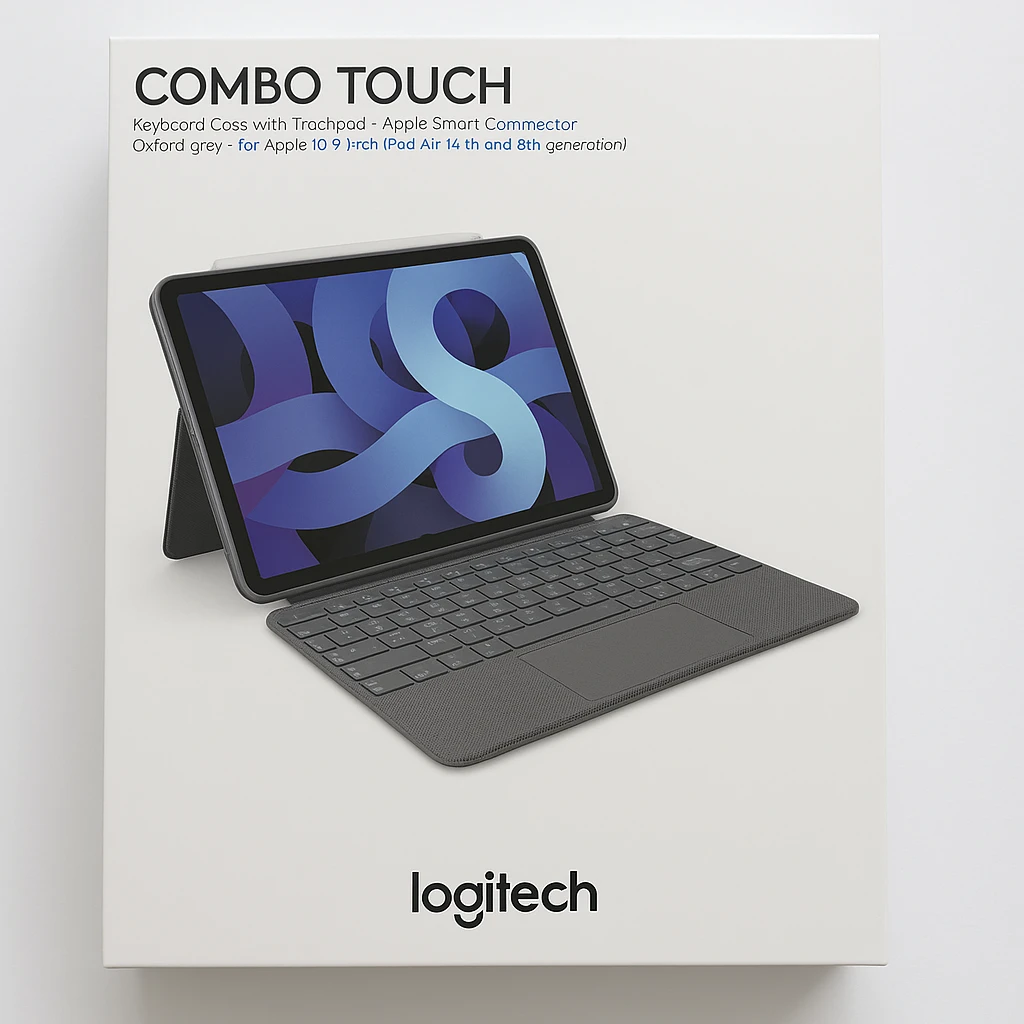 Logitech Combo Touch - Caja de teclado y folio - con panel táctil - luz trasera - Apple Smart connector - gris Oxford - para Apple 10.9-inch iPad Air (4ª generación, 5ª generación)