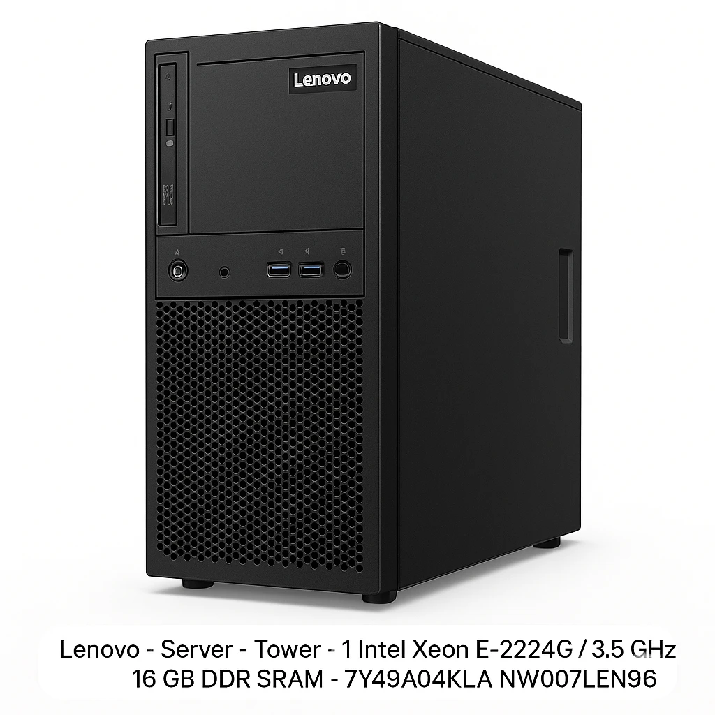 Lenovo - Server - Tower - 1 Intel Xeon E-2224G / 3.5 GHz - 16 GB DDR SRAM - 7Y49A04KLA