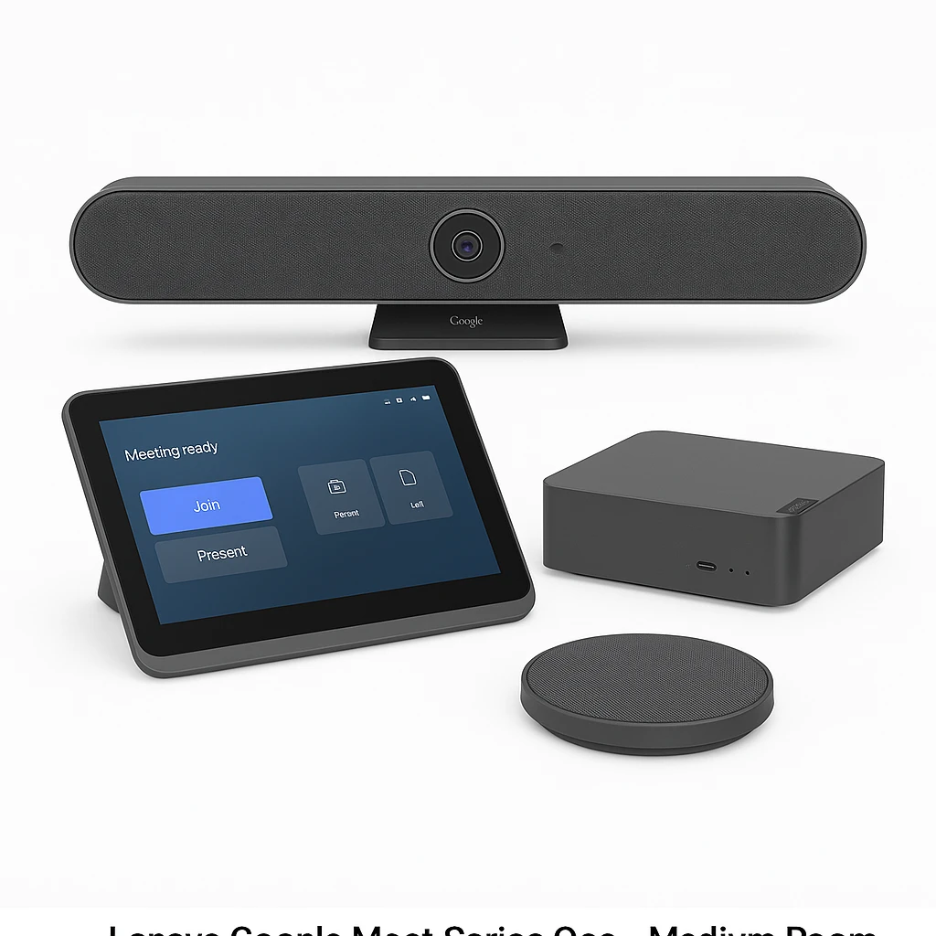 Lenovo Google Meet Series One - Medium Room Kit - kit de videoconferencia - con 3 años de asistencia Premier - carbón