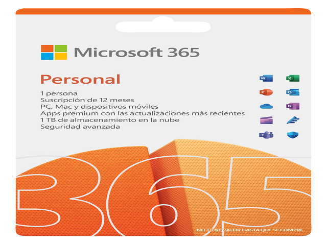 Microsoft 365 Personal - Caja de embalaje (1 año) - 1 persona - Mac, Android, iOS, Win