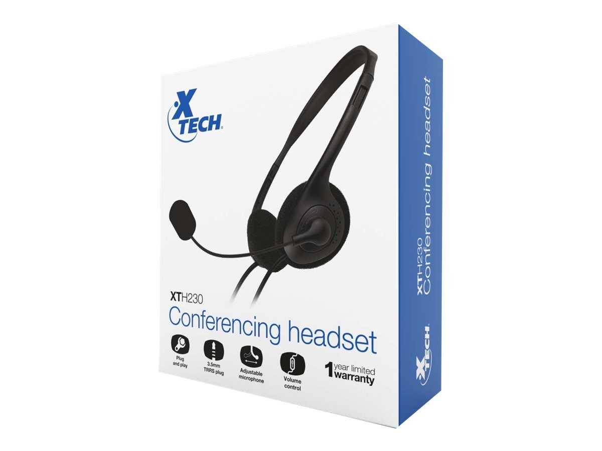 Xtech XTH-230 - Auricular - en oreja - cableado - conector de 3,5 mm - negro