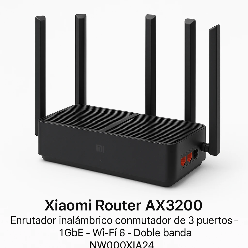 Xiaomi Router AX3200 - Enrutador inalámbrico conmutador de 3 puertos - 1GbE - Wi-Fi 6 - Doble banda