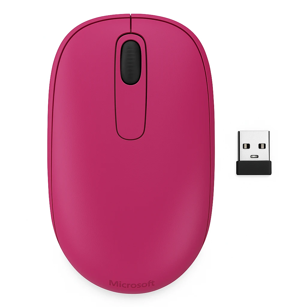 Microsoft ratón móvil inalámbrico 1850 - Ratón - diestro y zurdo - óptico - 3 botones - inalámbrico - 2.4 GHz - receptor inalámbrico USB - magenta