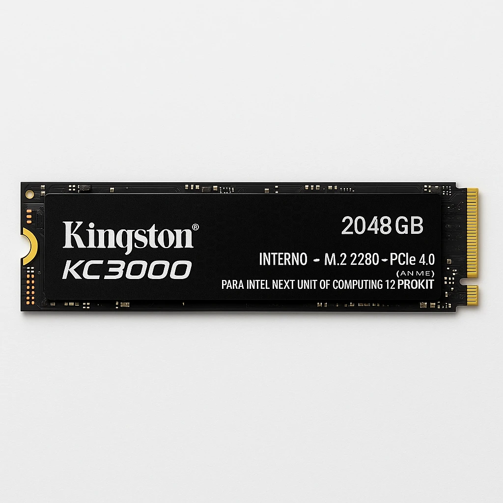 Kingston KC3000 - SSD - 2048 GB - interno - M.2 2280 - PCIe 4.0 (NVMe) - para Intel Next Unit of Computing 12 Pro Kit - NUC12WSKi5