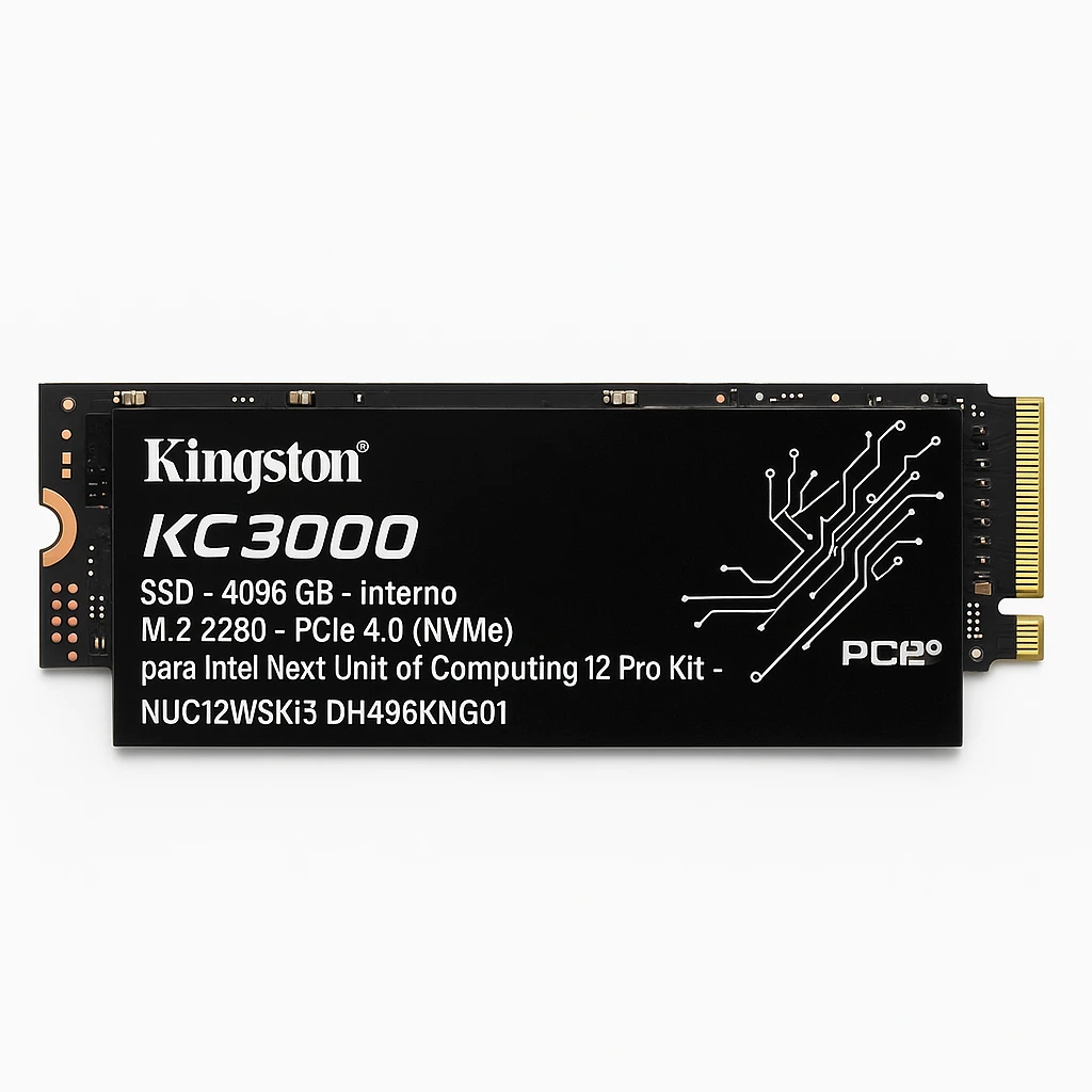 Kingston KC3000 - SSD - 4096 GB - interno - M.2 2280 - PCIe 4.0 (NVMe) - para Intel Next Unit of Computing 12 Pro Kit - NUC12WSKi5