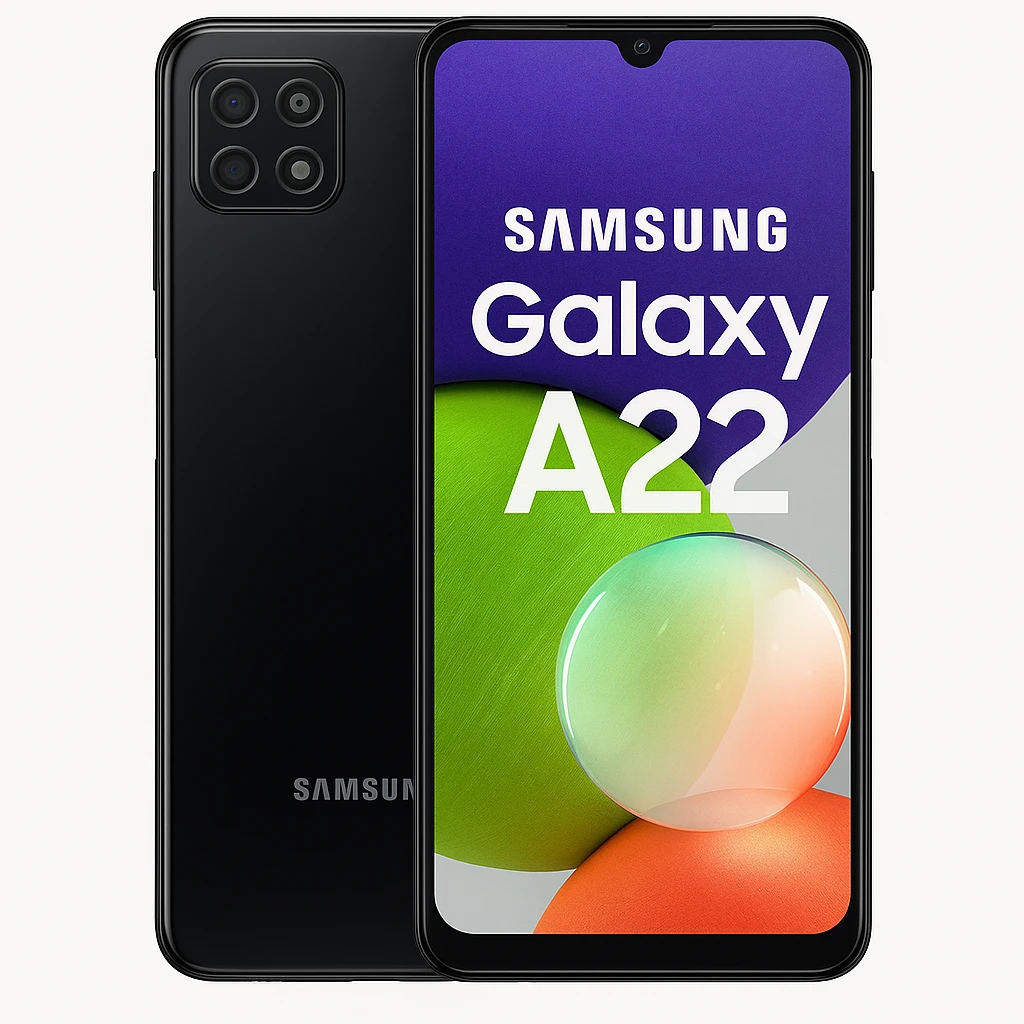 Samsung Galaxy A22 - 4G smartphone - SIM doble - RAM 4 GB / Memoria interna 128 GB - microSD slot - pantalla OLED - 6.4" - 1600 x 720 píxeles - 4x x cámaras traseras 48 MP, 8 MP, 2 MP, 2 MP -
