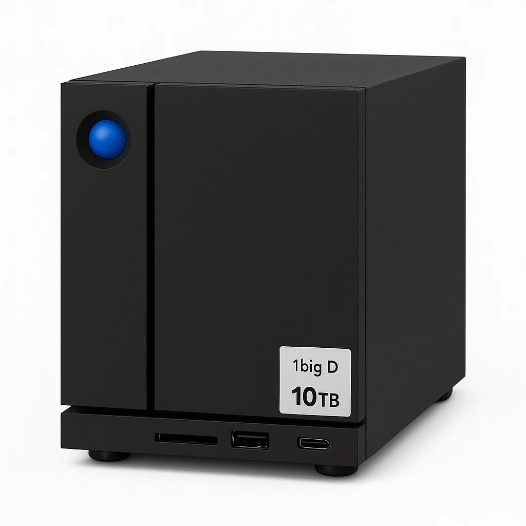 LaCie 1big Dock STHS10000800 - Orden unidad de disco duro - 10 TB - 1 compartimentos (SATA-600) - HDD 10 TB x 1 - Thunderbolt 3, USB 3.1 (externo) - con 5 años de plan de servicio para recupe