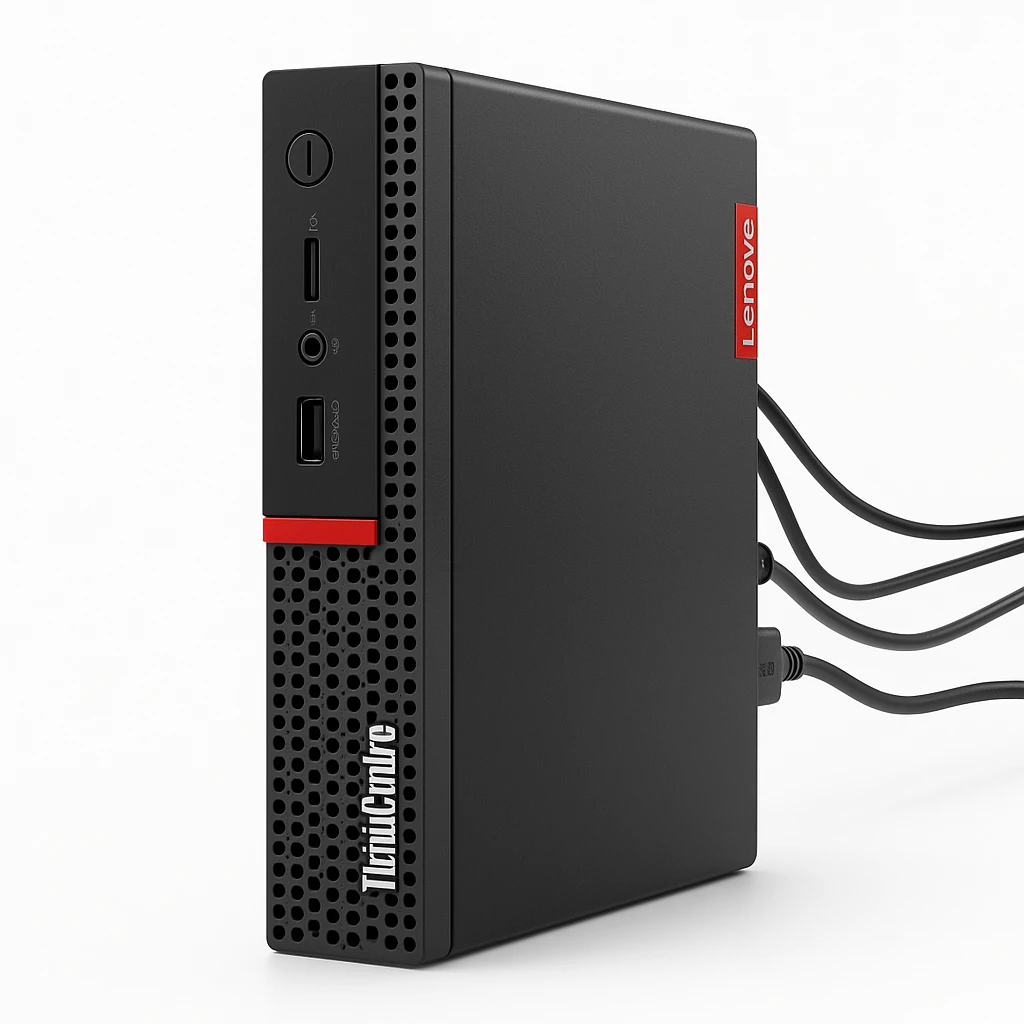 Lenovo ThinkCentre M70q 11DU - Pequeño Core i5 10500T / hasta 3.8 GHz - RAM 16 GB - SSD 512 GB - TCG Opal Encryption - UHD Graphics 630 - Gigabit Ethernet - Win 10 Pro 64 bits - monitor: ning