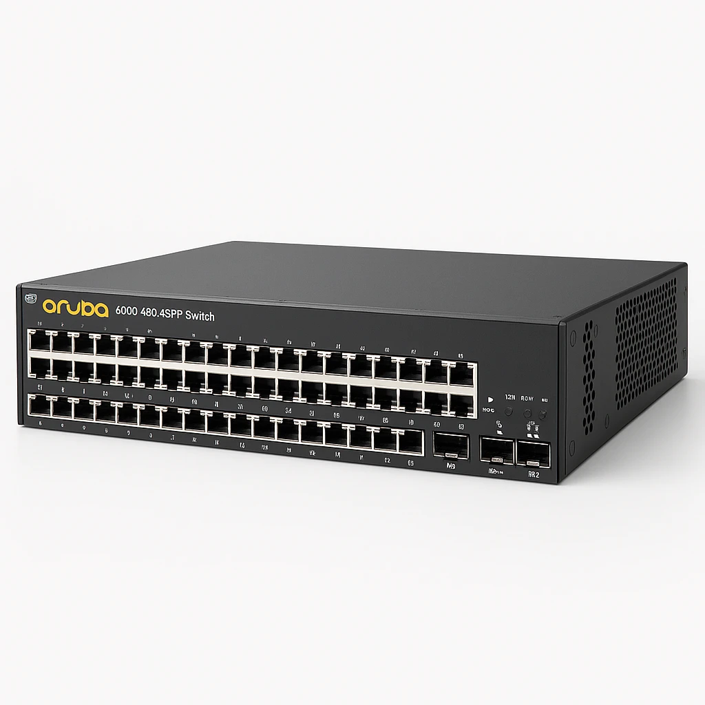 HPE Aruba 6000 48G 4SFP Switch - Conmutador - L3 - Gestionado - 48 x 10/100/1000 + 4 x Gigabit SFP - flujo de aire de lado a lado - montaje en rack - CA 100-127 V/200-240 V