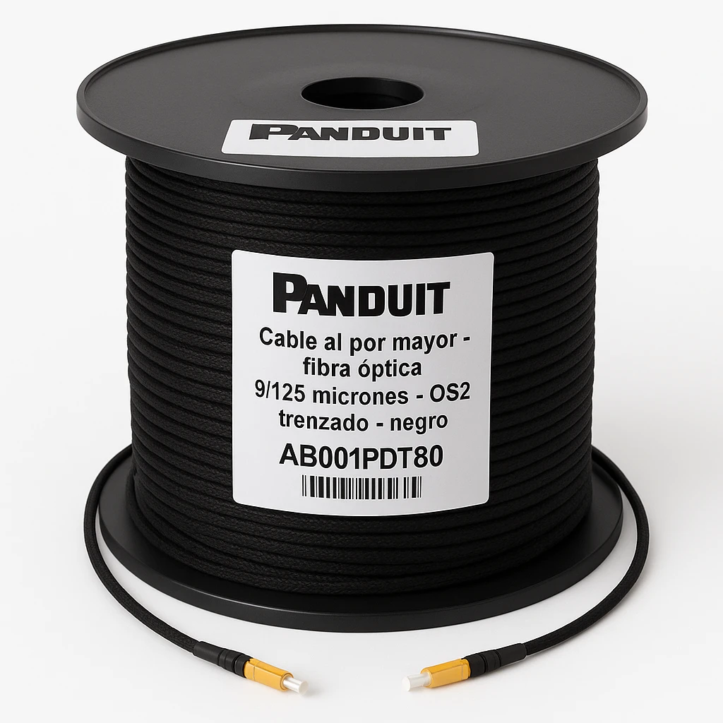 Panduit - Cable al por mayor - fibra óptica - 9/125 micrones - OS2 - trenzado - negro
