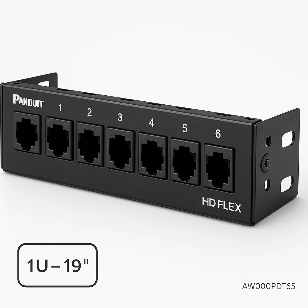 Panduit HD Flex Patch Panels - Tablero de conexiones - negro - 1U - 19" - 6 puertos