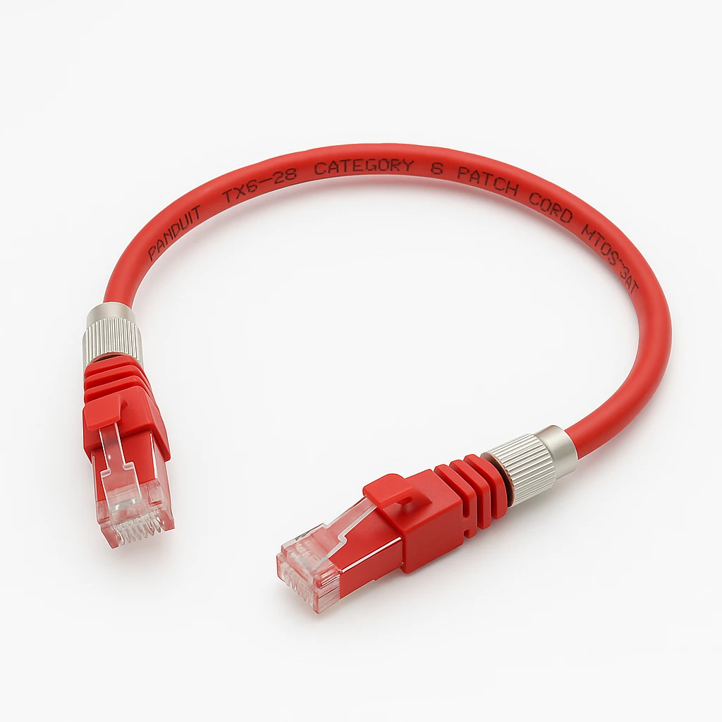 Panduit TX6-28 Category 6 Performance - Cable de interconexión - RJ-45 (M) a RJ-45 (M) - 20.3 cm - UTP - CAT 6 - IEEE 802.3at - atornillado, sin halógenos, sin enganches, trenzado - rojo
