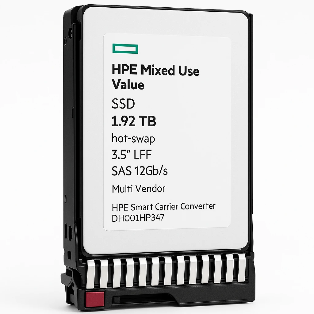HPE Mixed Use Value - SSD - 1.92 TB - hot-swap - 3.5" LFF - SAS 12Gb/s - Multi Vendor - con HPE Smart Carrier Converter