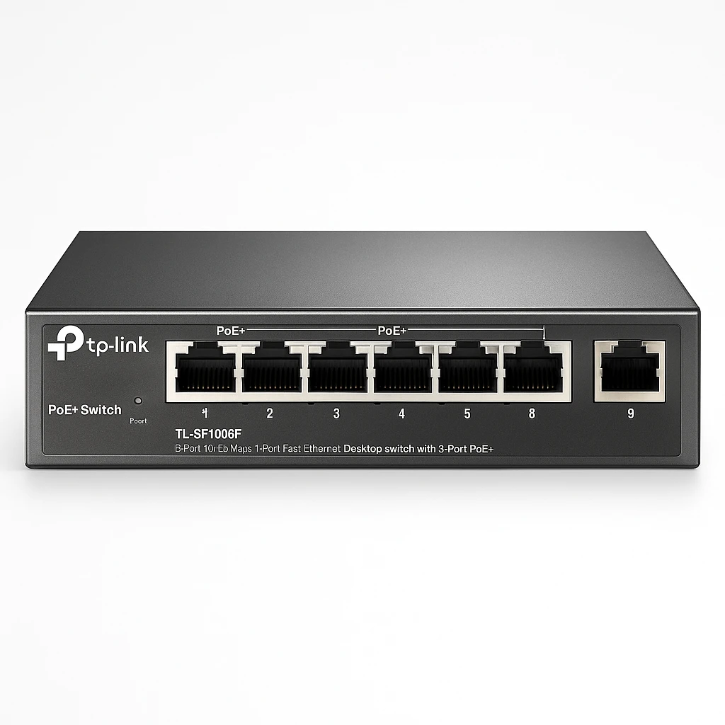 TP-Link TL-SF1009P - Conmutador - sin gestionar - 8 x 10/100 (PoE+) + 1 x 10/100 - sobremesa - PoE+ (65 W)