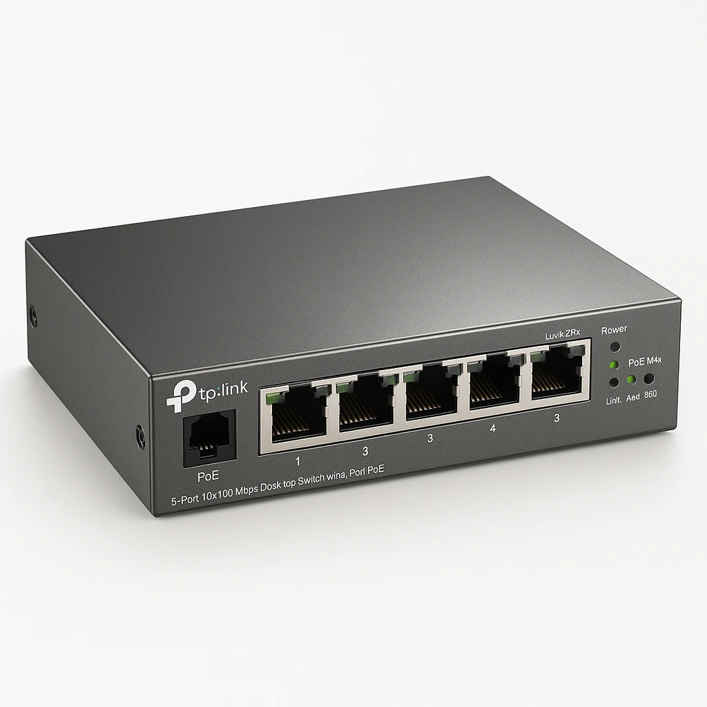 TP-Link TL-SF1005P - Conmutador - sin gestionar - 5 x 10/100 (4 PoE) - sobremesa - PoE (58 W)