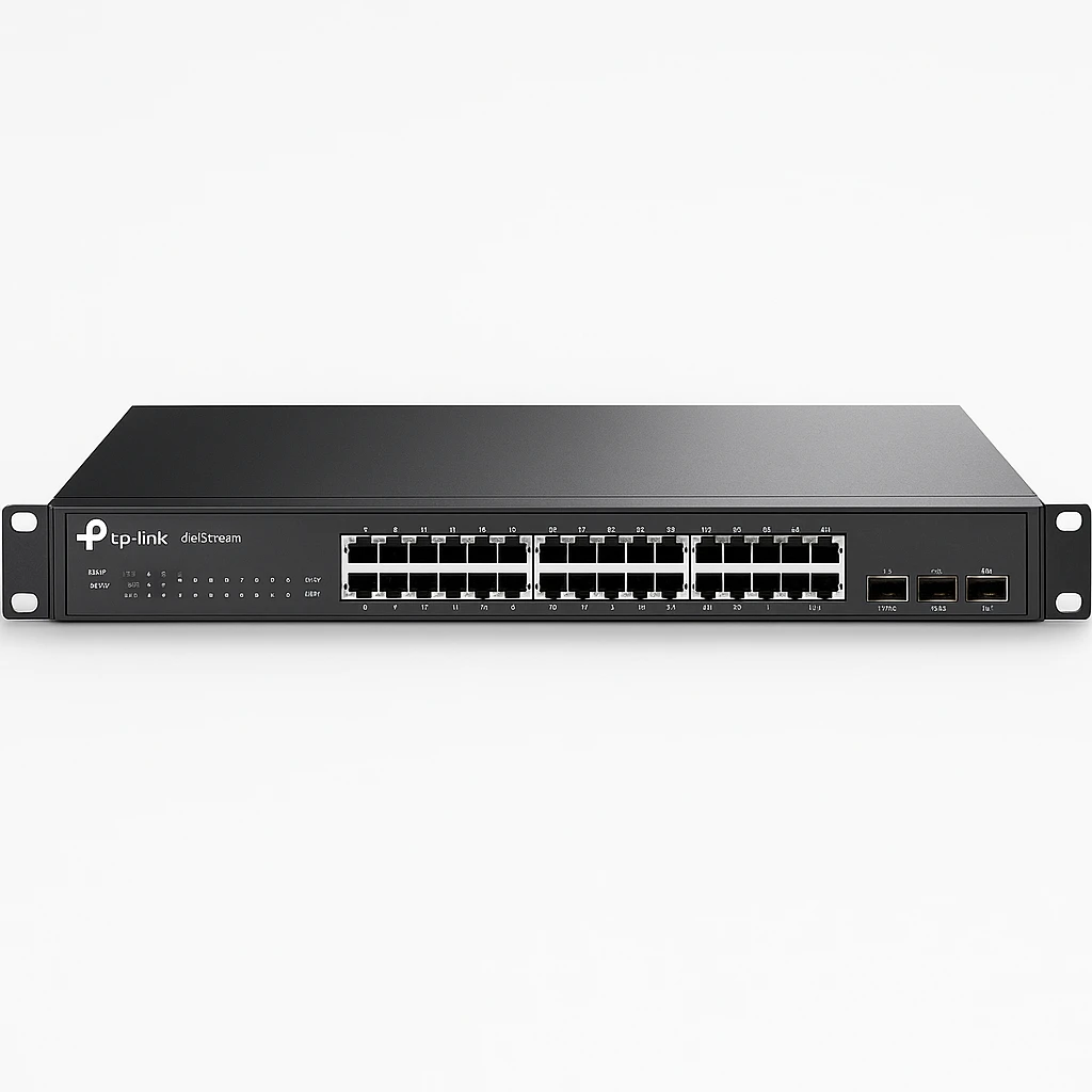 TP-Link JetStream TL-SG3428X - V1 - conmutador - Gestionado - 24 x 10/100/1000 + 4 x 10 Gigabit SFP+ - montaje en rack