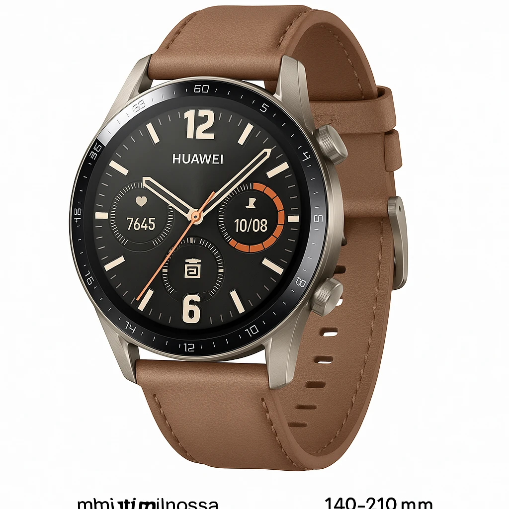 Huawei Watch GT 2 - Classic - 46 mm - acero inoxidable - reloj inteligente con correa - cuero - marrón piedra - tamaño de la muñeca: 140-210 mm - pantalla luminosa 1.39" - Bluetooth - 41 g