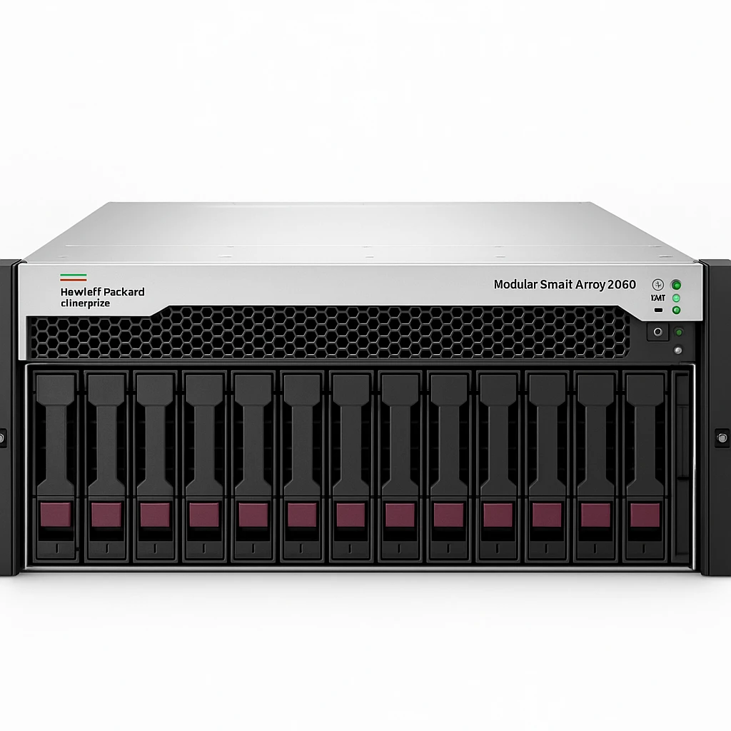 HPE Modular Smart Array 2060 10GBase-T iSCSI LFF Storage - 6th Generation - orden unidad de disco duro - 0 TB - 12 compartimentos (SCSI) - iSCSI (10 GbE) (externo) - montaje en bastidor - 2U